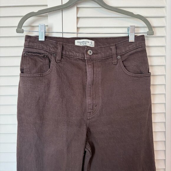 Abercrombie & Fitch 90s Straight Ultra High Rise jeans denim brown 27 - Picture 3 of 9
